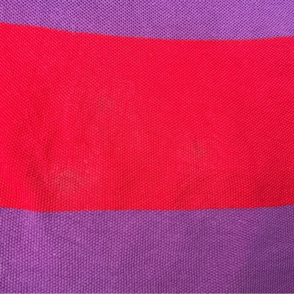 Y2K Ralph Lauren polo shirt women’s M red,green,purple,red striped golf shirt - Picture 8 of 8